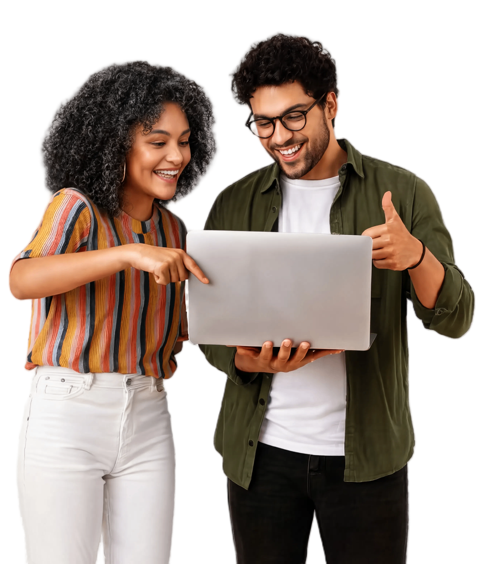 Duo collaborant autour d'un ordinateur - Nomad Impact